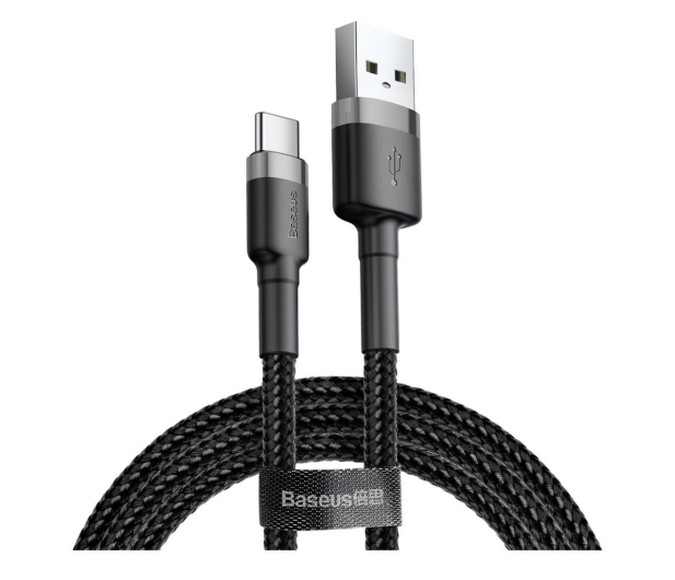 BASEUS Kabel USB - USB-C Cafule 3A 1m szaro - czarny CATKLF-BG1 - 1266439 - zdjęcie